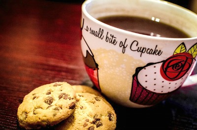 Delicious Cup of Hot Chocolate - Served With Cookies